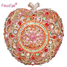 Fawziya handtasche big apple geformt mini größe diamanten besetzt zeremonie handtasche dressing partei handtasche