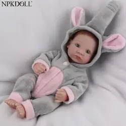 NPKDOLL Reborn Baby Doll мини 10 дюймов реалистичные новорожденных зеленый средства ухода для век ручной работы коллекция подарок на день рожден