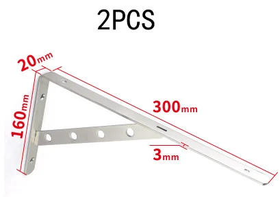 2 шт. штатив из нержавеющей стали кронштейн для настенной полки книжный шкаф отсек опорный кронштейн с установкой винтов - Цвет: 2 PCS