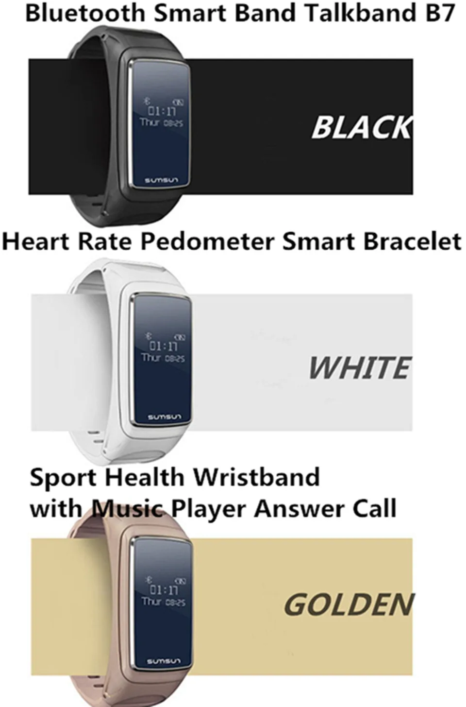 B7 Bluetooth Smart Band Talkband монитор сердечного ритма Sport здоровья Smartband часы браслет с плеера браслет pk