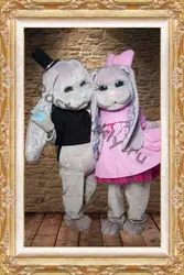 Заяц кукольные маскарадный костюм для девочек мальчиков Банни маскарадный костюм для взрослых животных черный и розовый Рождественский