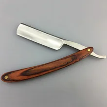 Мужская Ручная Бритва для бороды, бритва из нержавеющей стали с прямым краем, складная бритва с деревянной ручкой, бритва JIU55