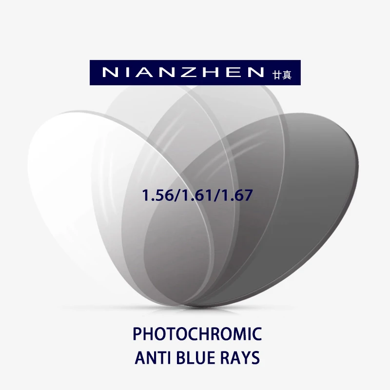 1,56 1,61 1,67 анти-синий светильник-лучи фотохромные CR-39 по рецепту из смолы Асферические стекла линзы близорукость солнцезащитные очки