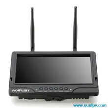 AOMWAY Upgraded 5.8G 40CH FPV 7 Inch monitor receiver Dual Receiver FPV Monitor DVR with Sunshade Built-in Battery for DJI Gopro