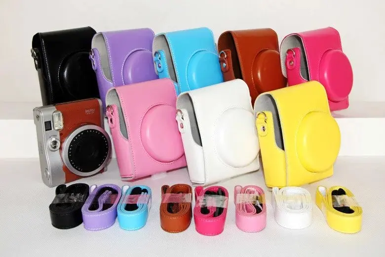 New PU Leather Camera Case Bag Holder For Fuji FUJIFILM Instax Mini 90