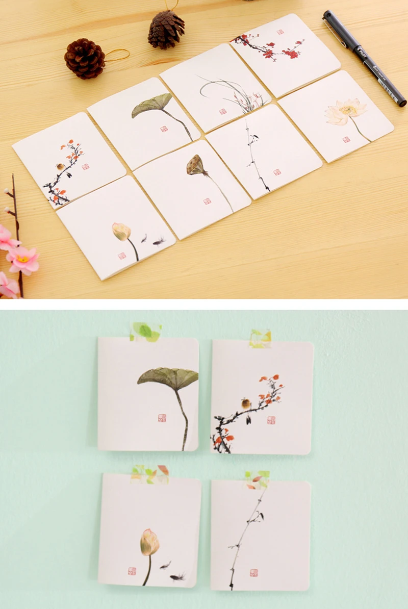 4 шт. День Святого Валентина китайское растение открытка Творческий Классический белый простой сообщение DIY складной день рождения новый
