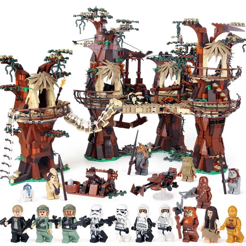 

Lepin 05047 Star series Wars Ewok Village Educational Building Blocks Bricks Toys For Children Compatible with Lego 10236