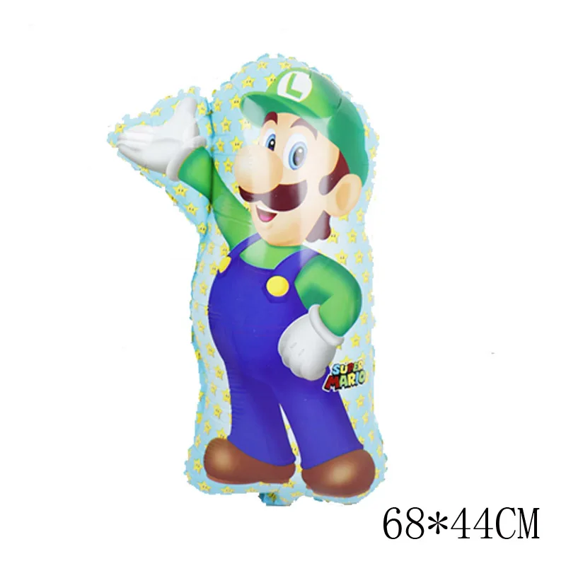 2pcs// lot Super Mario Balloons Boy Girl Birthday Party Decor Luigi Bros Mylar