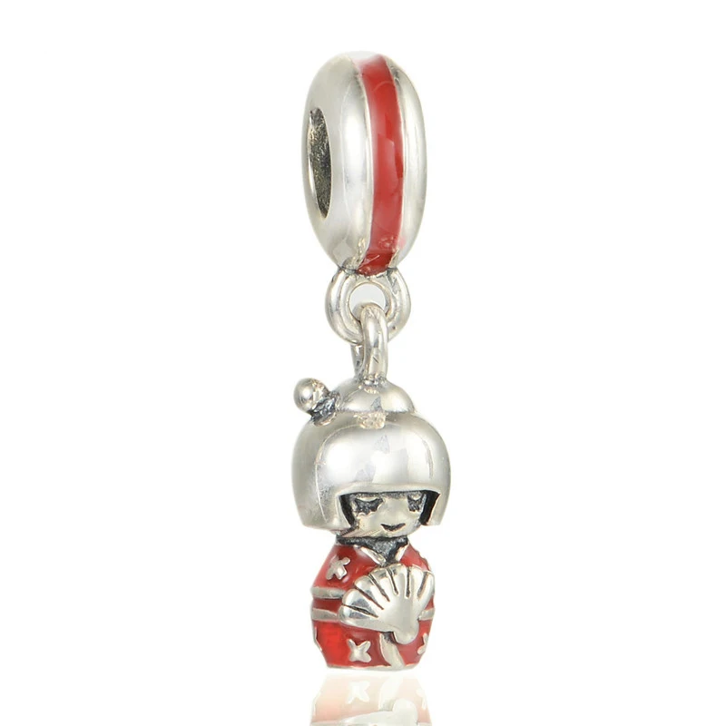 

Fits Europe DIY Charms Bracelets Sterling Silver Beads Japanese Doll Dangle Charm Women Silver Jewelry Wholesale
