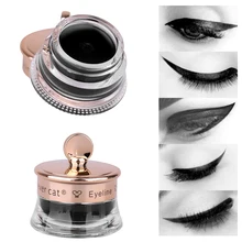 1 комплект, Модный женский стойкий пигмент для татуировки, Водостойкий карандаш для глаз, Гелевые наборы для макияжа, водостойкая гелевая подводка для глаз+ Черная кисть