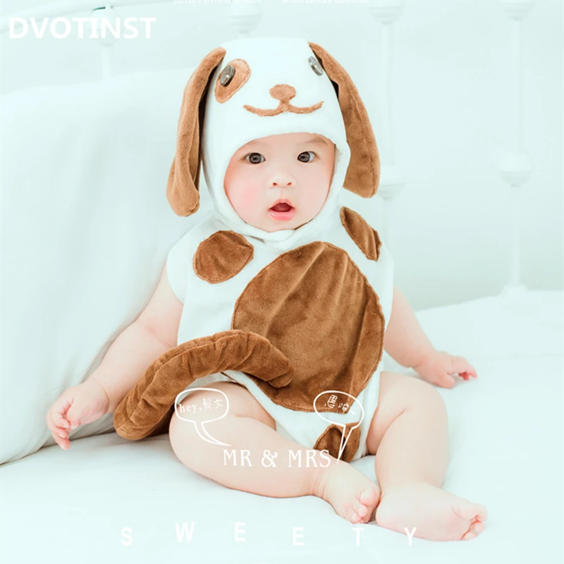 Dvotinst/реквизит для фотосессии новорожденных; Fotografia; костюм с фруктами+ шляпа; карнавальный костюм на Хэллоуин; студийная одежда для фотосессий - Цвет: Dog