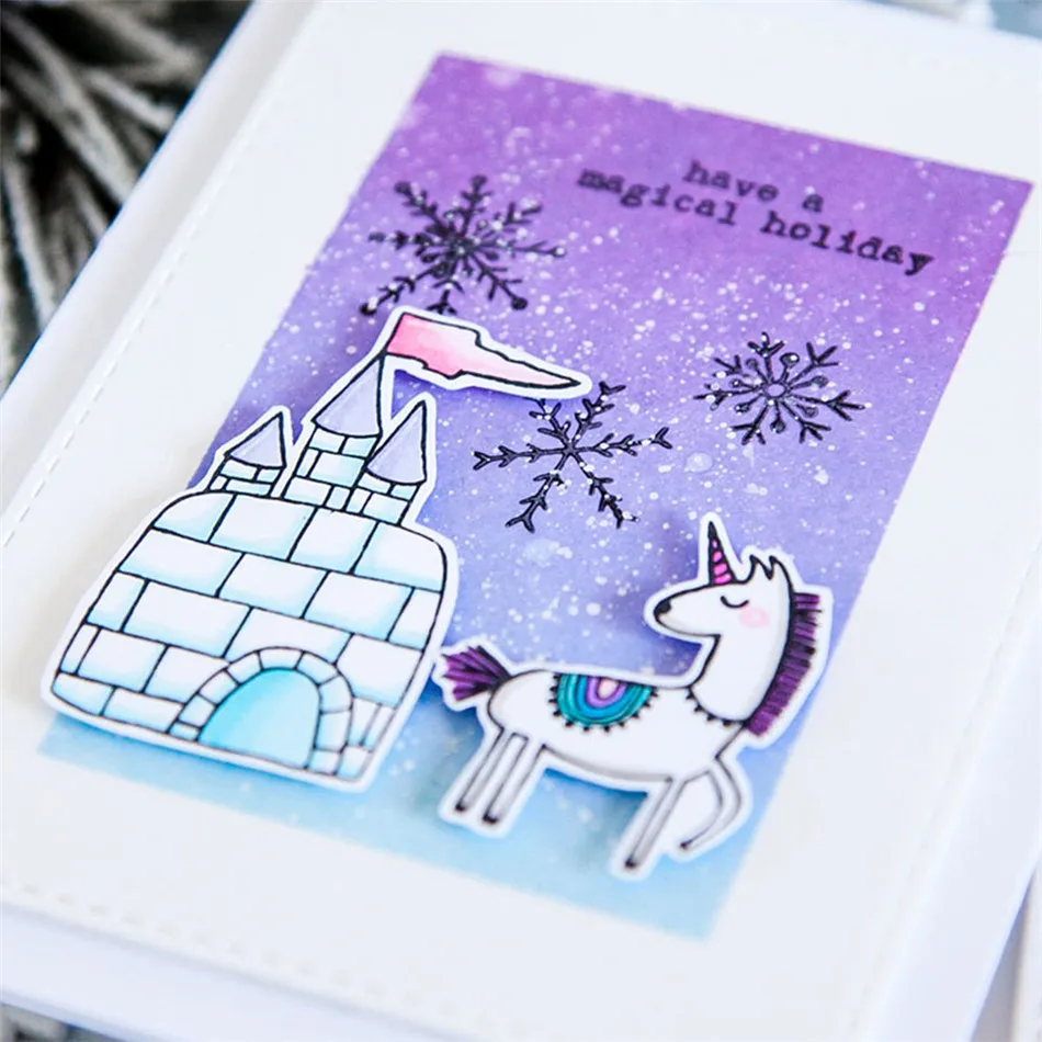 

Eastshape 9pcs Unicorn Ice Castle Die Metal Cutting Dies DIY Scrapbooking Card Stencil Paper Handmade Album Handbook Home Decor