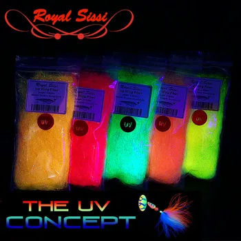 

5 optional colors UV light 5" long ice wing ultra long synthetic fiber with UV hue fly fishing streamer baitfish tying material