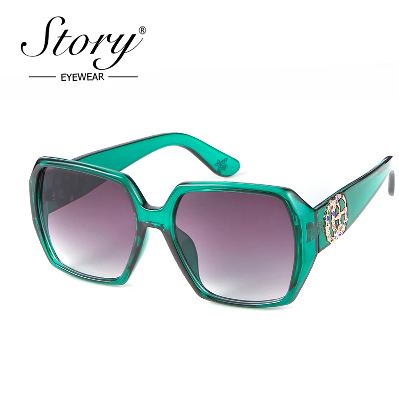 STORY брендовые винтажные негабаритные Квадратные Солнцезащитные очки Модные солнцезащитные очки с большой оправой для женщин градиентные оттенки женские UV400