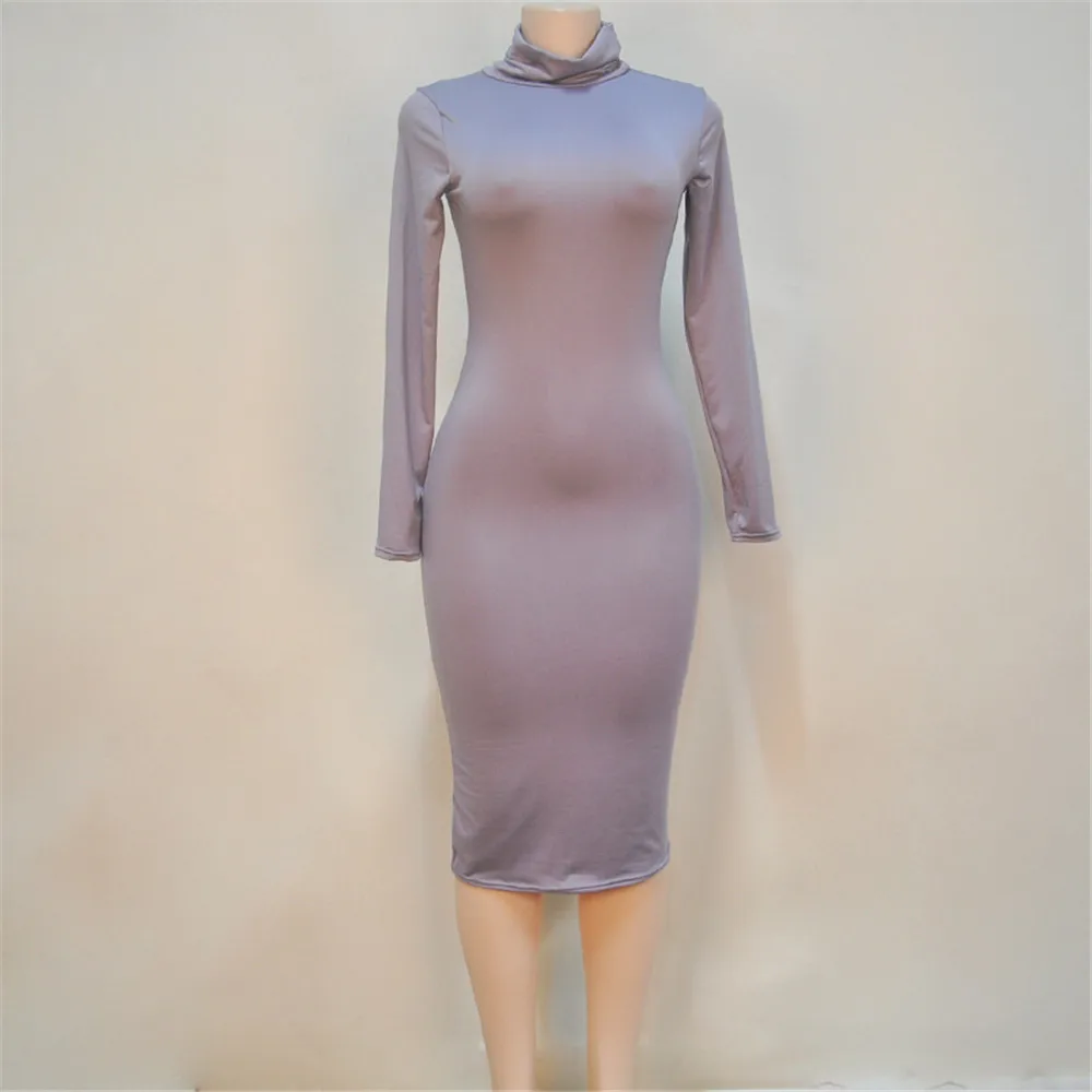 Party Slim Hip Bodycon Dress Vestidos Clubwear Women Sexy Club Dress Turtle Neck Long Sleeve Dresses Elegant Pencil Dress (28)