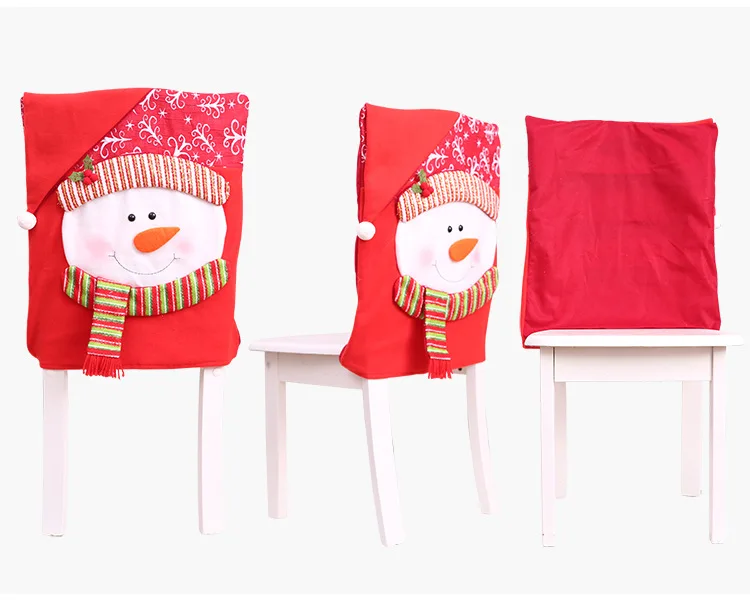 Вечерние, рождественские украшения, чехол на стул, подарок, мистер Санта/Снеговик, чехол на стул, чехол, домашний декор