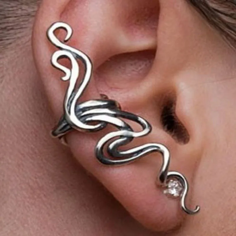 

1PC Punk Rhinestone Cartilage Ear Bone Cuff Wrap Stud Clip Earring No piercing-Clip Women Party Jewelry Gifts Wholesale 2019