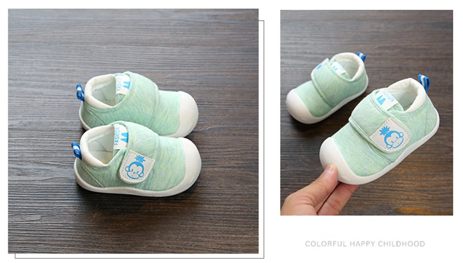 Kalupao Unisex Baby Shoe Cotton Fabric First Walker Shoes Anti-Slippery Soft Tpr Hook & Loop Prewalker Sneakers Baby Casual Shoe (13)