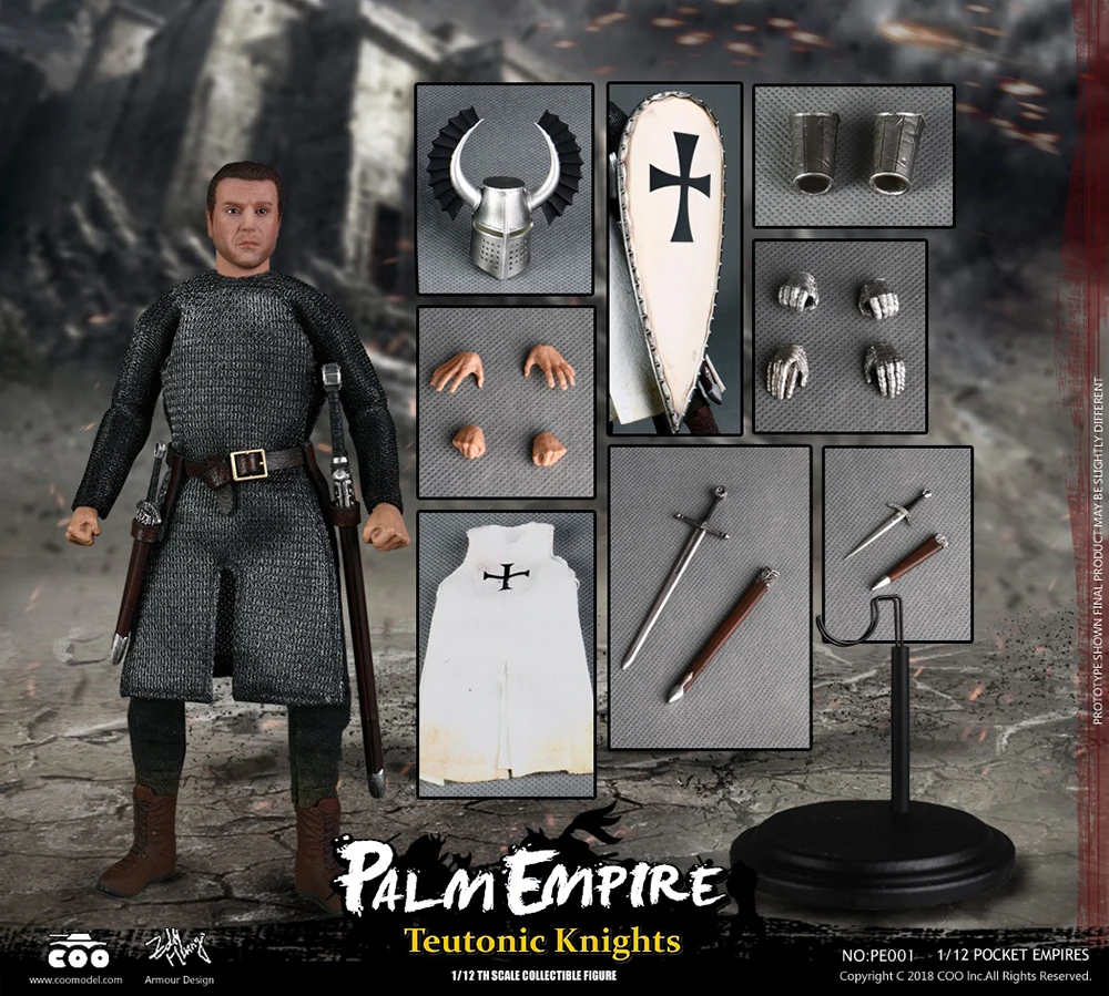 1/12 POCKET EMPIRES HOSPITALLER KNIGHT/TEMPLAR KNIGHT/ TEUTONIC KNIGHT PE001 PE002 PE003 Ancient knight figure Collection