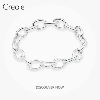 

Link Chain Striking Bracelet Oval Circle,2019 Exclusive Fashion Jewelry 925 Sterling Silver Trendy Gift For Women Men