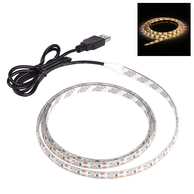 RGB SMD 3528 DC5V USB светодиодный светильник 50 см 1 м 2 м 3 м 4 м 5 м клейкий гибкий светильник светодиодный светильник ТВ фоновый светильник ing с usb-кабелем