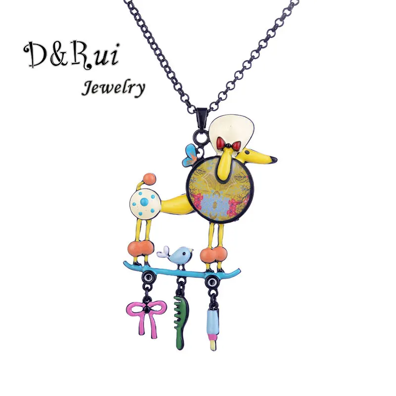 

Women Enamel Alloy Collar Necklaces & Pendants Long Chains Women's Fashion 2019 Jewelry Cartoon Animal Dog Statement Necklace