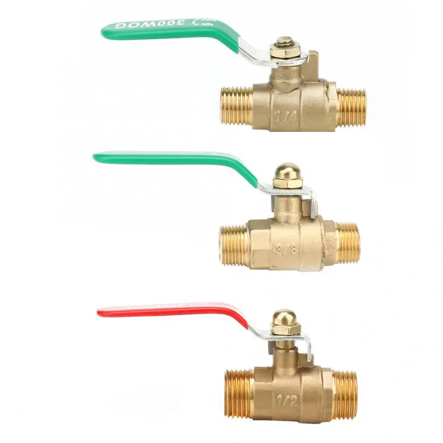 Мужской к мужской резьбе латунный трубчатый клапан двухсторонний мини шаровой клапан запорный клапан, шаровой клапан