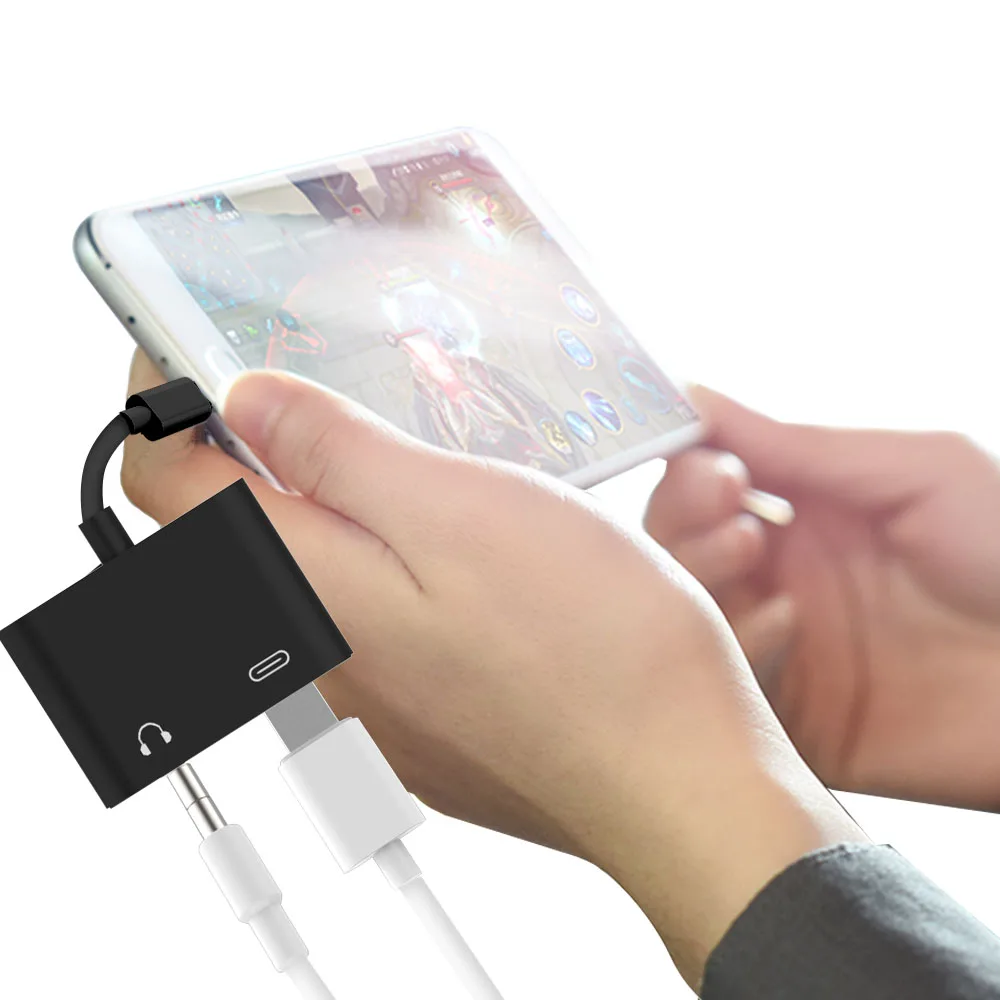 2 in 1 USB C Male to 3.5mm Digital Audio Adapter Female Stereo Earphone Fast Charging For iPad Pro Huawei P20 Google Pixel 2 2XL 2 in 1 USB C Male to 3.5mm Digital Audio Adapter Female Stereo Earphone Fast Charging For iPad Pro Huawei P20 Google Pixel 2 2XL