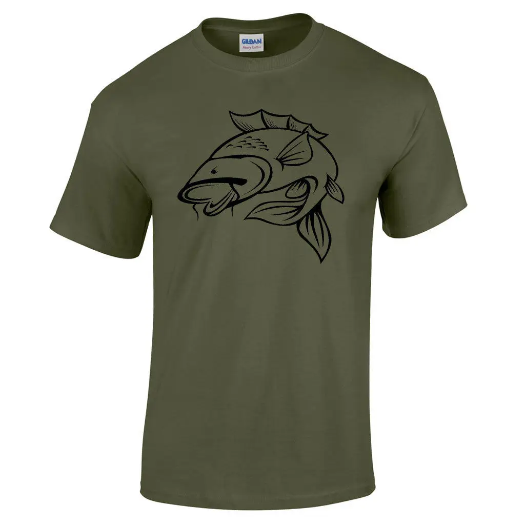Carp Fishing T Shirt for Men Novelty Funny Tattoo Gift Ideas Fathers Day Xmas Cool Casual pride