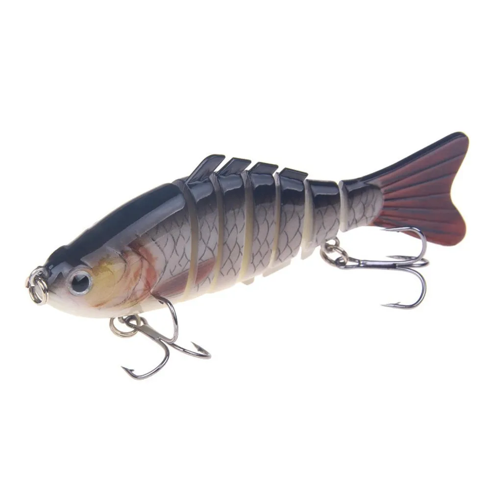 

1pcs Wobbler Fishing Lure 10cm/18g 3D Eyes Multi-section Artificial Fishing Hard Bait Swimbait with 2 Hooks Plastic Fish 5Colors