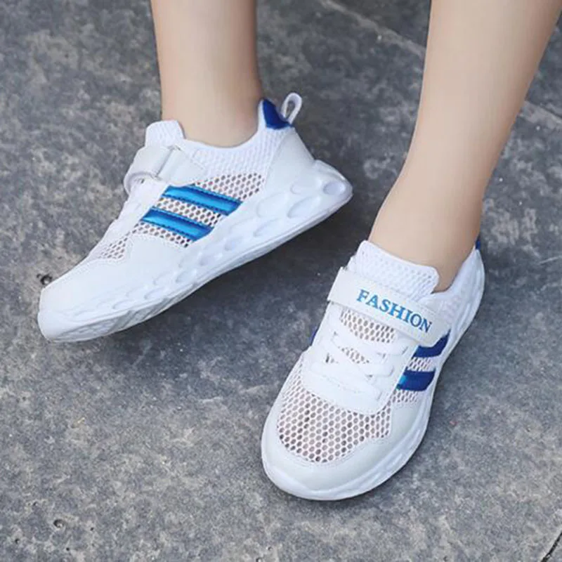 

Children Boys' Girls' Single Shoes Round Toe Cross-tied Design Hook Loop Air Mesh Patchwork Rubber Anti-slippery Casual Flats