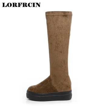 

LORFRCIN Women Autumn Winter Shoes Knee High Boots High Heel Women Shoes High Quality Platforms Women Winter Boots