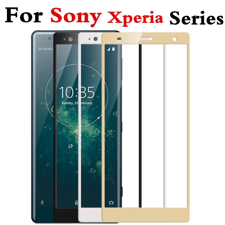 

For sony xperia xa1 tempered glass for sony xperia xa2 glass xz2 xz1 screen glas protection protective film phone full cover 3D