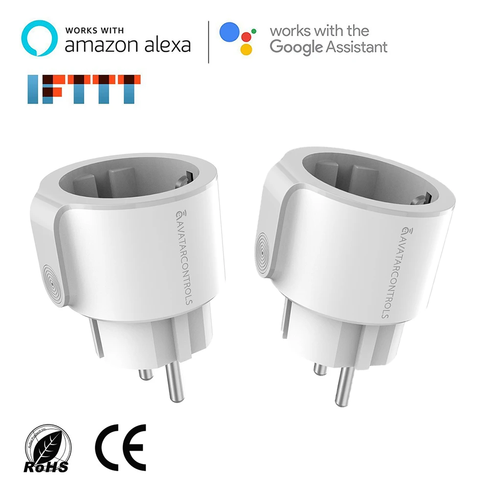 

2 pcs EU Wifi Smart Plug Electric Socket , Energy Monitor Timer Switch Compatible with Alexa Amazon Echo Google Home Assistance