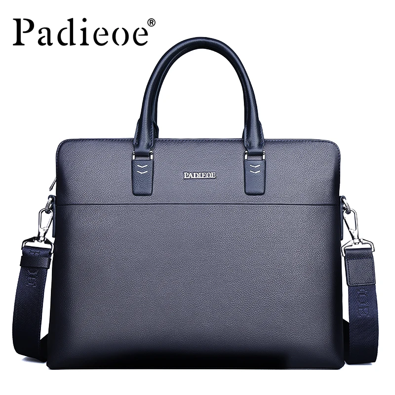 

Padieoe Luxury Brand Business Man Briefcase Durable Genuine Cow Leather Shoulder Bag Handbag High Quality Business Portfolio