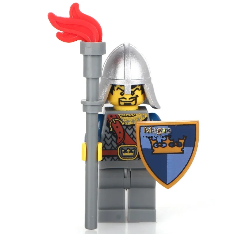 

WM24 Medieval Castle Blue Lion Knight Shield Guards CustomMade Building Blocks Blocks Bricks Blocks Best Children Toy