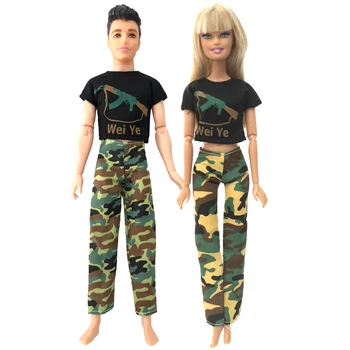 

NK 2 Pcs /Set Casual Couple Doll Dress For Barbie Doll Accessories Boy Girl Clothes Birthday Gift Toy For Ken Doll 6X