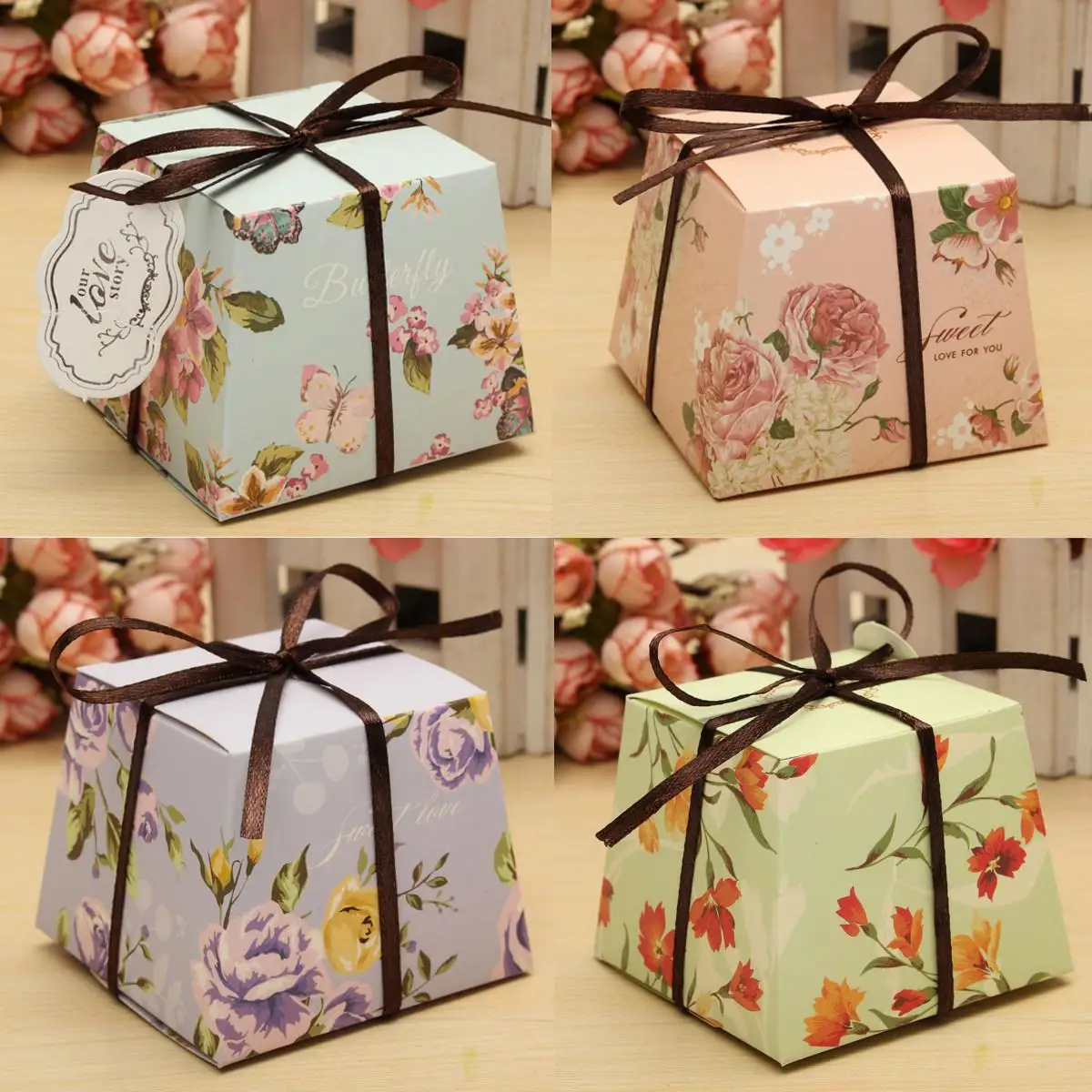 10 Pcs Fl Paper Candy Bo Chocolate Box For Guest Wedding 10 Pcs Fl Paper Candy Bo Chocolate Box For Guest Wedding Favor Baby Shower Gift With Ribborns 4 Styles In Bags Wring Supplies From Home
