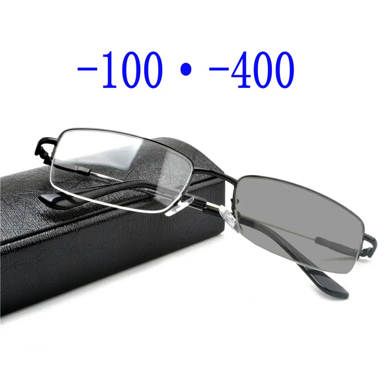Близорукость Солнцезащитные очки фотохромные Готовые мужские женские близорукость очки в оправе при близорукости линзы солнцезащитные очки близорукость очки с коробкой FML
