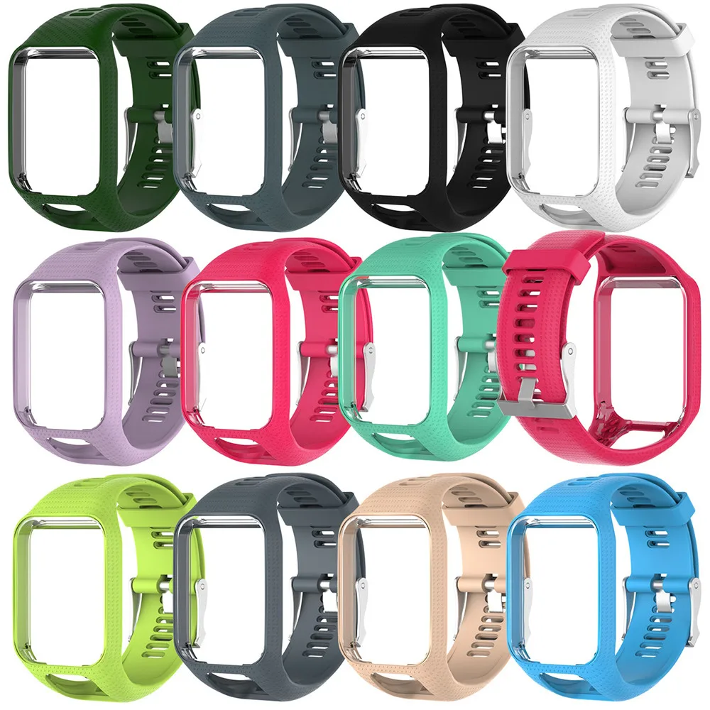 

TPE Watchband Strap for TOMTOM Runner 2 3 Spark / 3 Glfer 2 Adventurer GPS Watch 11 Colors Replacement Watchbands