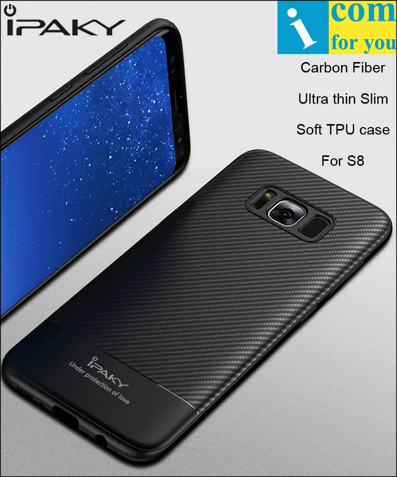 iPaky Carbon Fiber Cover Case For Samsung Galaxy S8 Plus Ultra thin Slim Soft Protector |