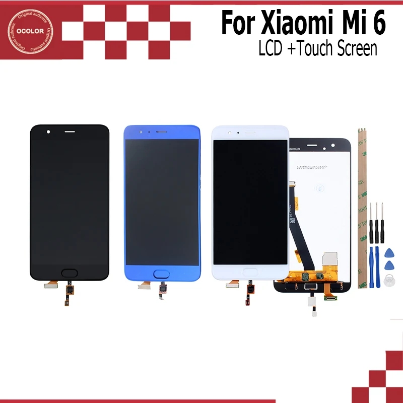 Ocolor для Xiaomi Mi 6 ЖК дисплей и сенсорный экран 5 15 &quotсо сканером отпечатков пальцев