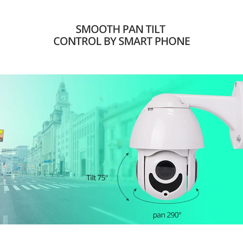  Wetrans PTZ IP Camera Outdoor POE Onvif 1080P HD 4X Zoom 2.5