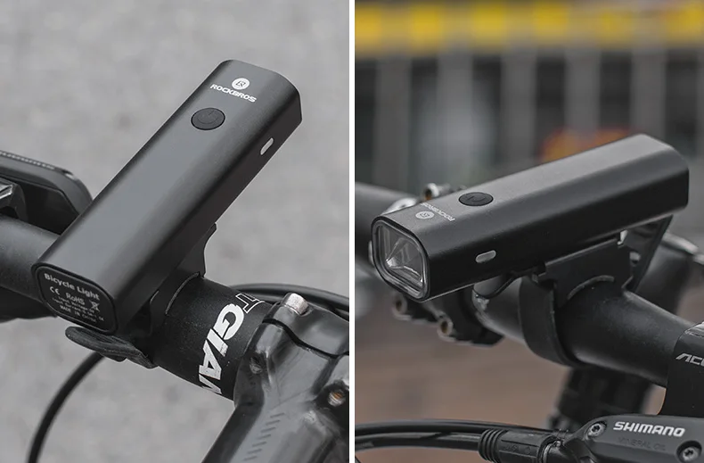 ROCKBROS MTB Ride Cycling USB Rechargeable Flashlight Safety Tail Light Bicycle Handlebar Front Lamp 400LM Bike Light Headlight