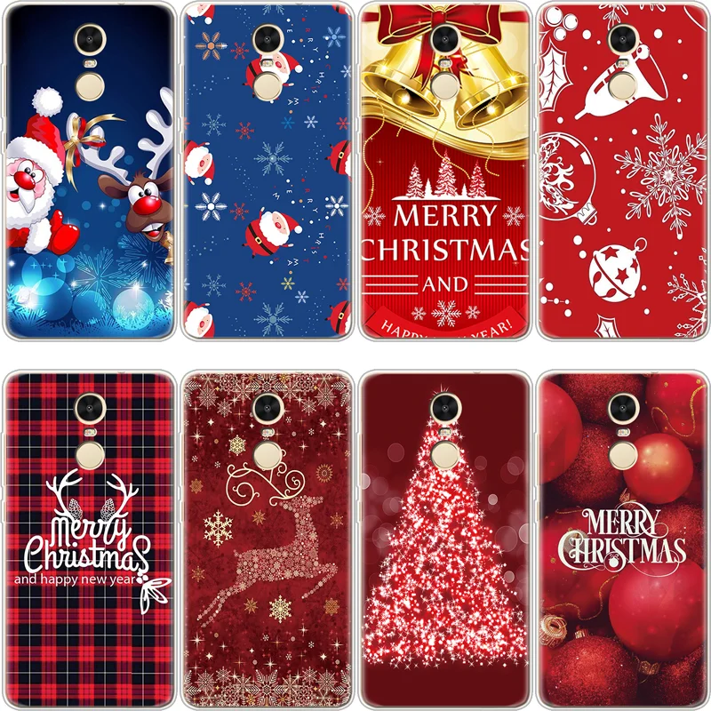 

Christmas Red Cover For Xiaomi Redmi 4 4A 5Plus 6Pro 6A Mi A1 A2 5X 6X Note 3 4 4X 5A For Redmi Note 5 Pro Santa Claus TPU Case