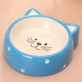 

Pet Ceramic Bowl Cat Head Pattern Cartoon Pet Food Bowl Cat Dog Bowl Pet Feeder Universal