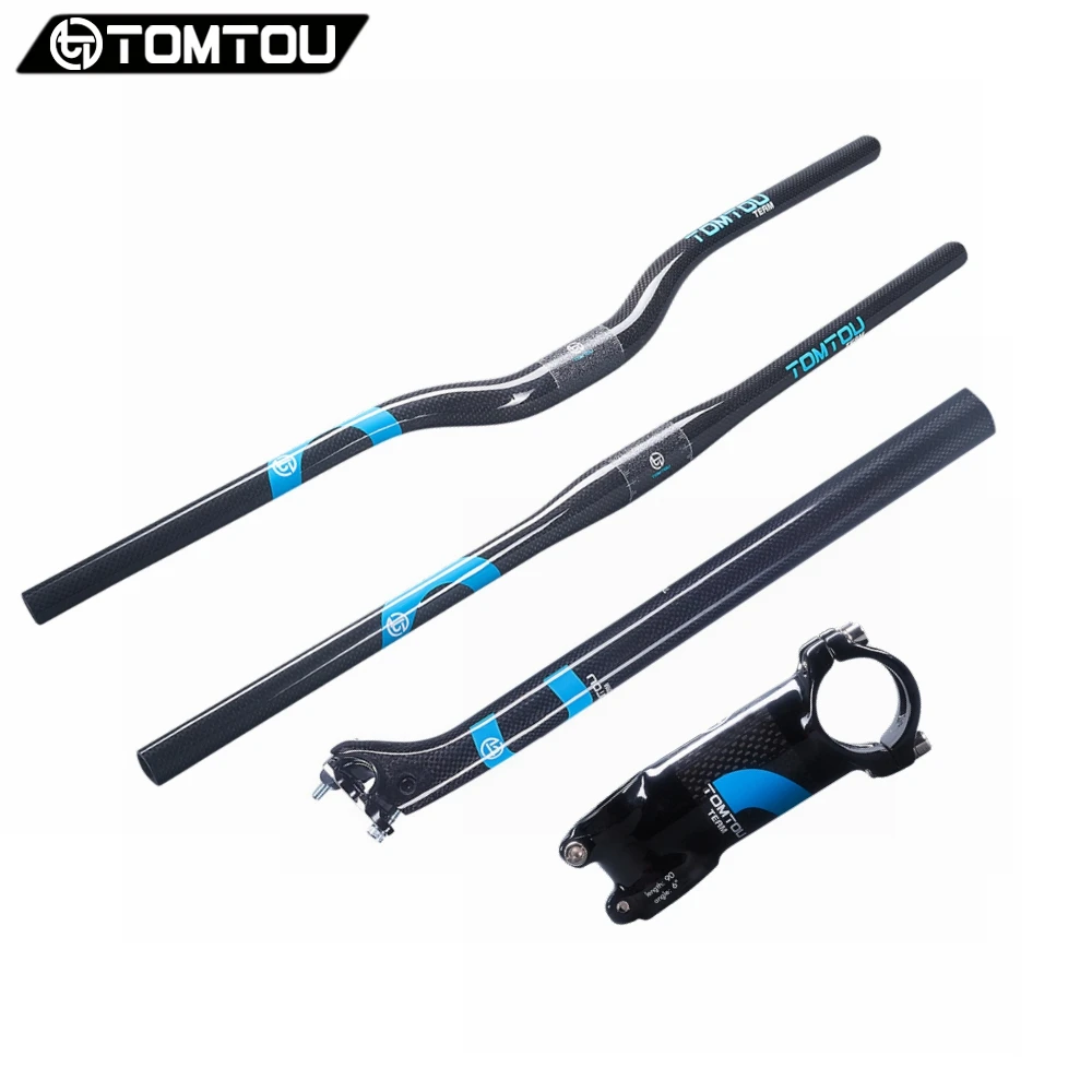 TOMTOU Carbon Mountain Bike Handlebar Sets Handlebars + Stem + Seatpost