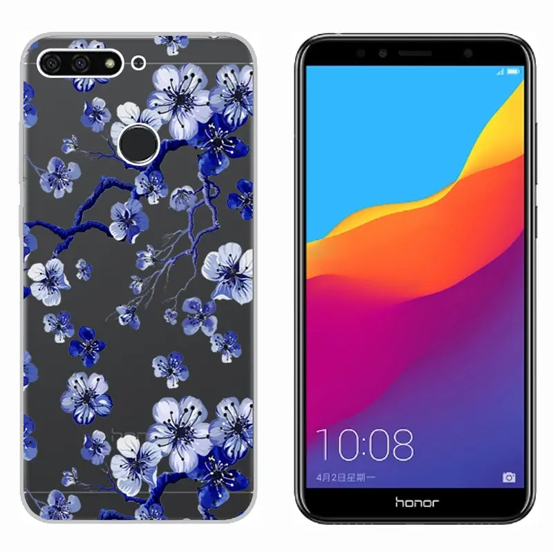 Чехол для Huawei Y6 Prime 2018 Мягкий Силиконовый ТПУ прозрачный чехол с принтом задней