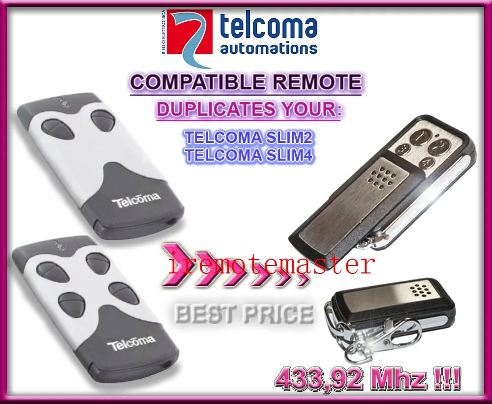 

TELCOMA transmitter SLIM2,SLIM4 433,92MHZ remote replacement