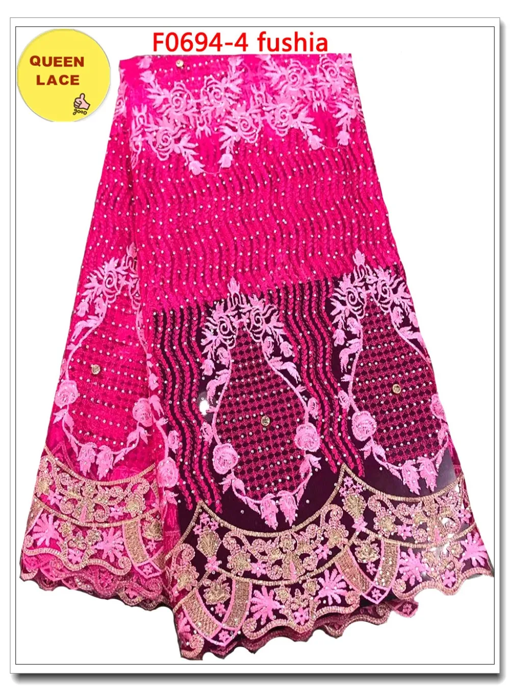2018 Latest Nigerian Tulle Lace French Net Fabric With Beads And Stones | Дом и сад